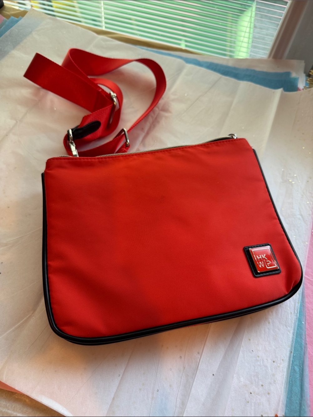 IHKWIP Metro Messenger Crossbody Riviera Red Nylon RFID Organizer Bag